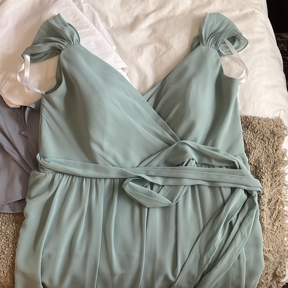 Revelry Emma Faux Wrap Dress in Powder Sky size 20 - Picture 6 of 7